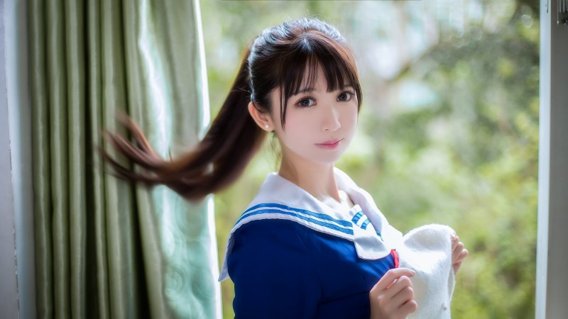 网红Coser@鳗鱼霏儿 – 圣人惠之校服[8P/124MB]