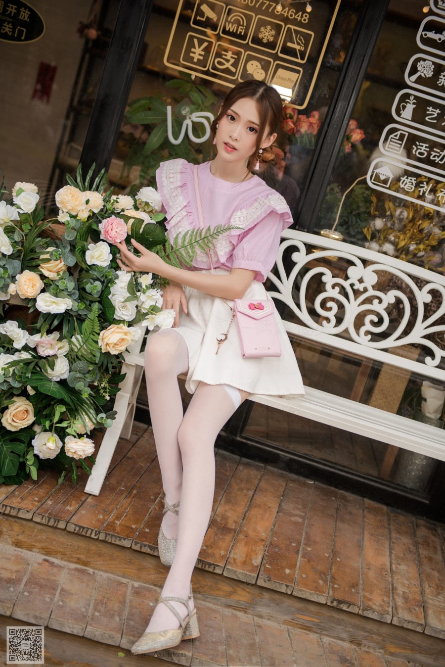 [SSA丝社]超清写真 NO.009 琪琪 超薄5D长筒袜街拍 [99P/1.10GB]