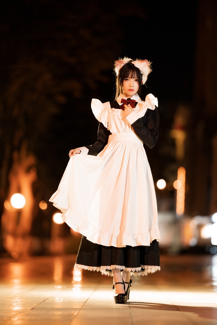 萝莉风COS 桜桃喵 – 长裙妹抖（夜）[19P/647MB]