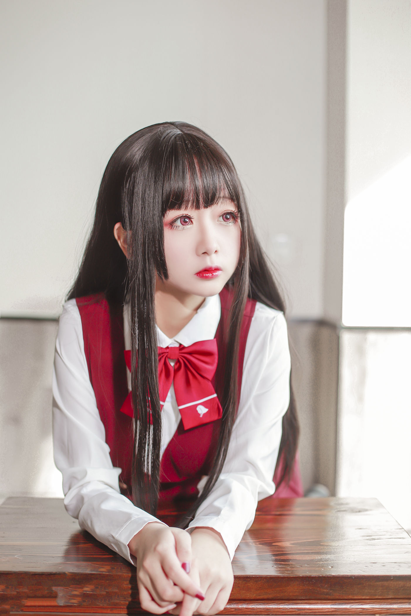 Cosplay日奈娇 - JK少女红裙 [28P/276MB]