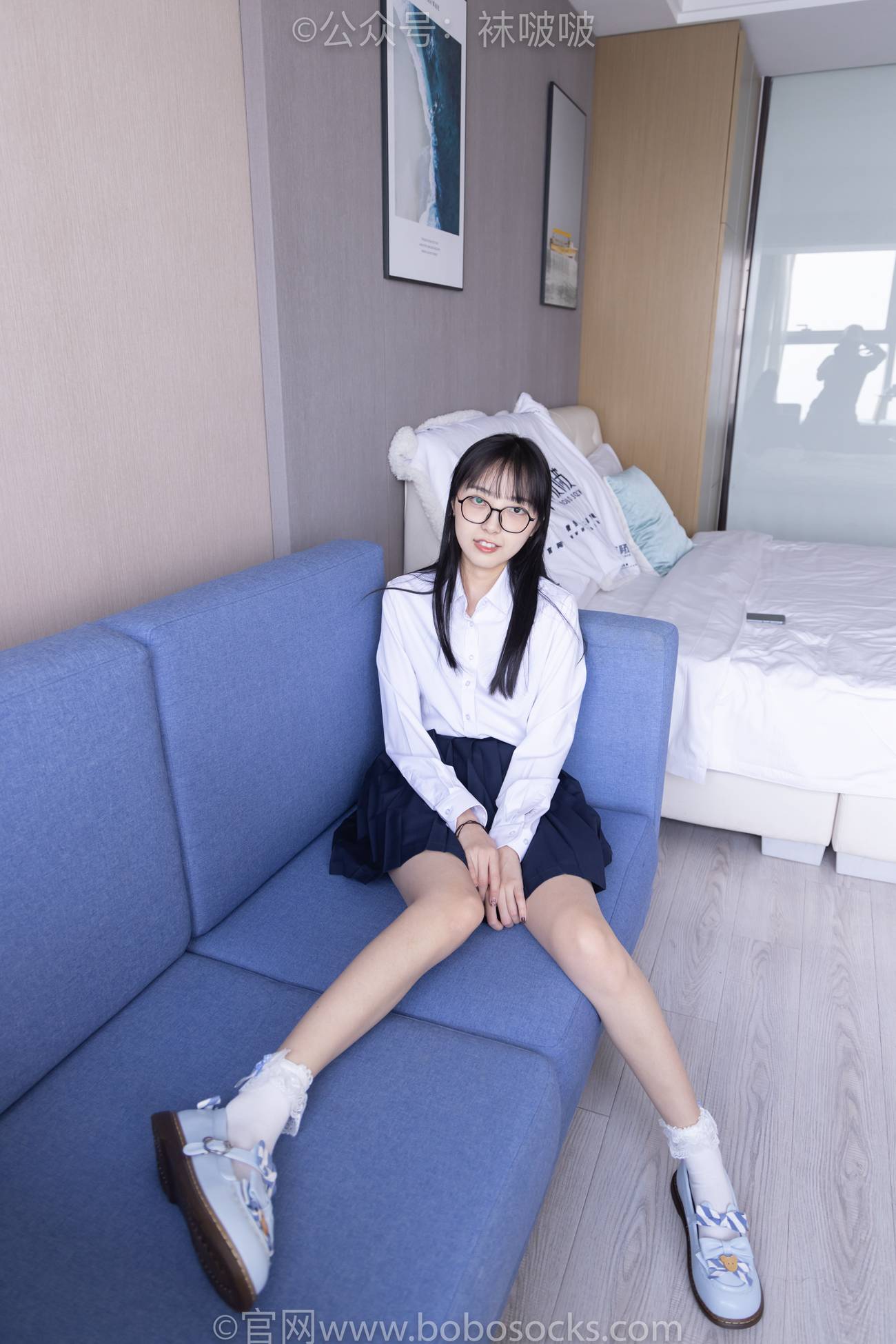 [BoBoSocks袜啵啵]NO.070 稚予-皮鞋、拖鞋、过膝袜、白棉袜 [148P/1V/7.09GB]