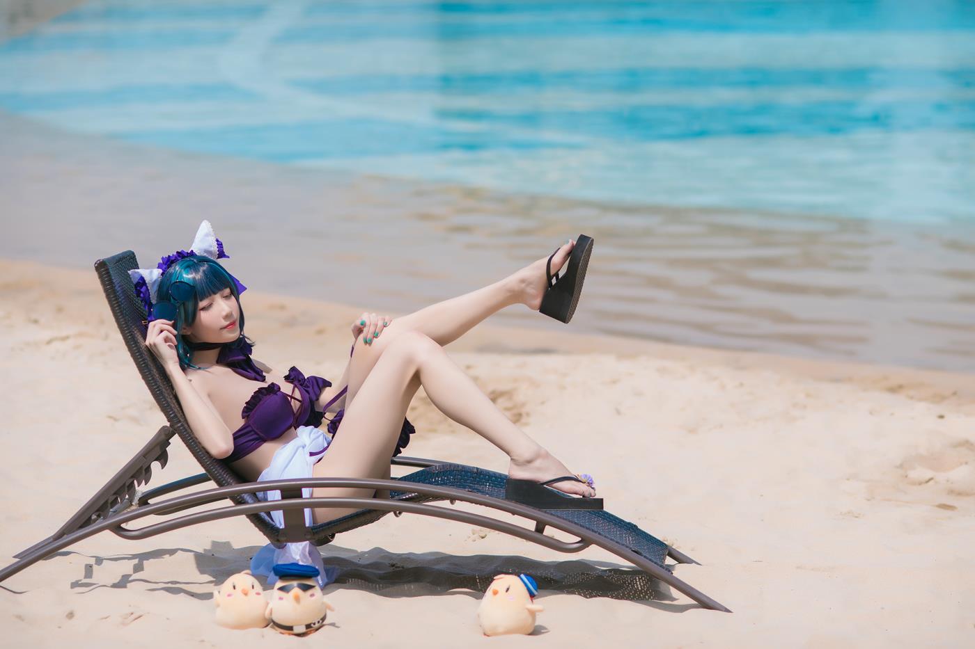 Tomoyo酱  - 碧蓝 柴郡泳装[18P/359MB]