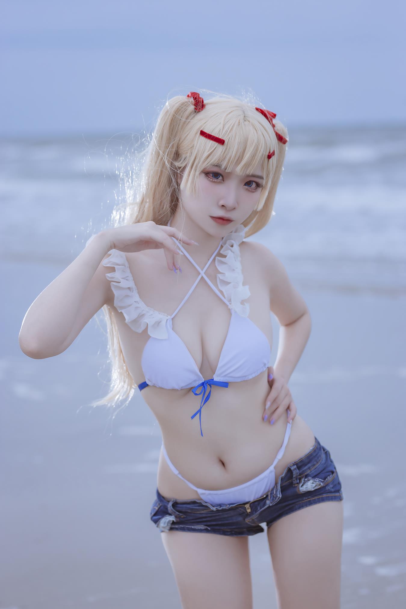 人气Coser二佐Nisa 碧蓝 苏塞克斯泳装 [20P/267MB]