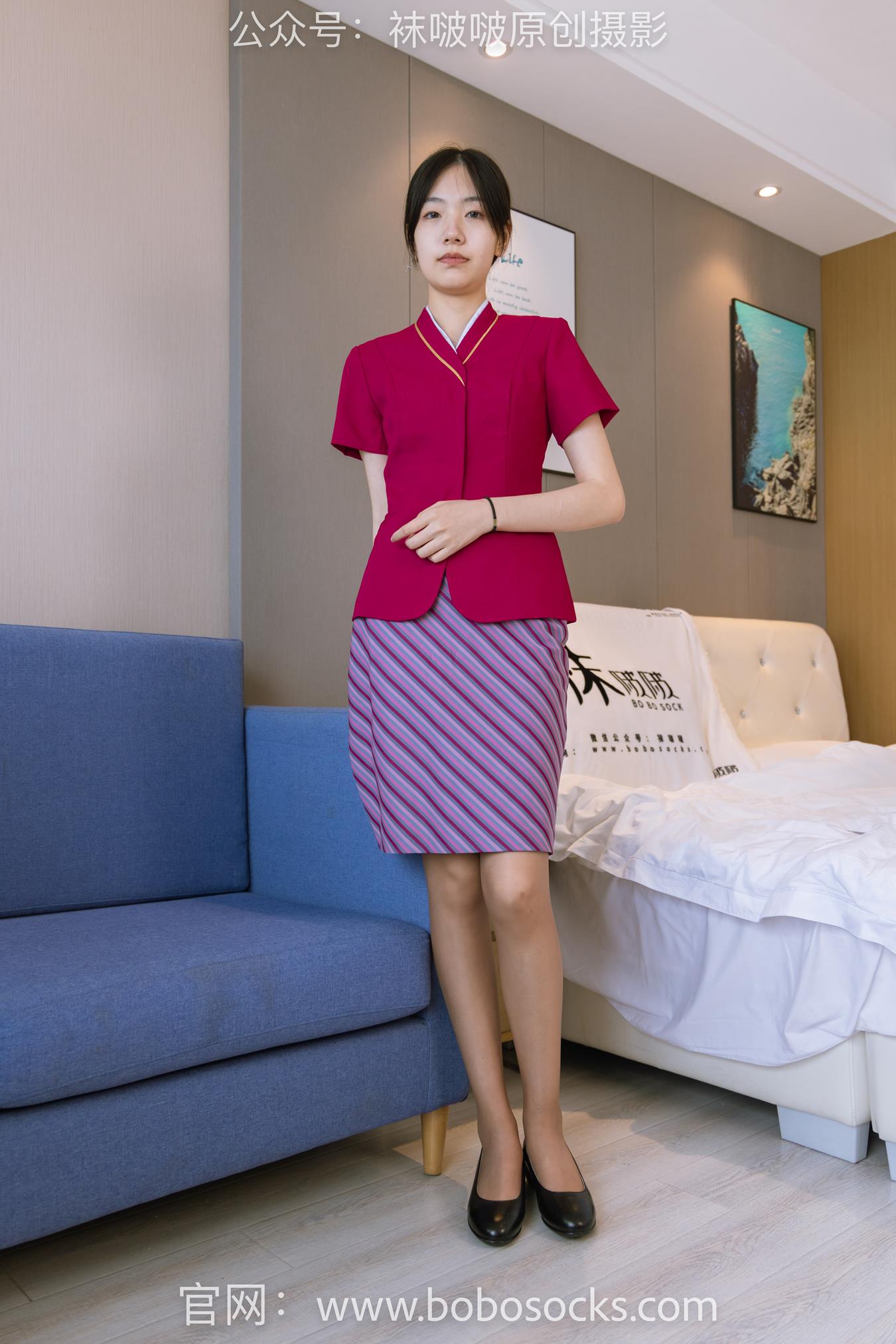 [BoBoSocks袜啵啵]NO.159 小甜豆-平底鞋、咖啡丝、空姐制服[139P/1V/5.91GB]