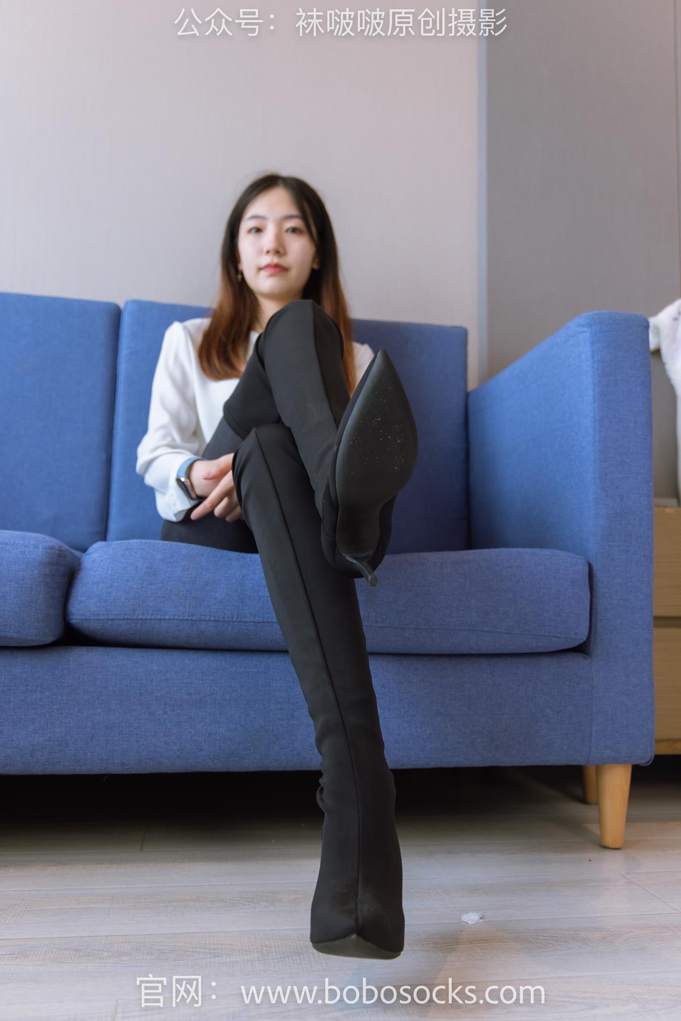 [BoBoSocks袜啵啵]NO.158 小甜豆-高跟长靴、白棉袜、裸足[136P/1V/5.71GB]