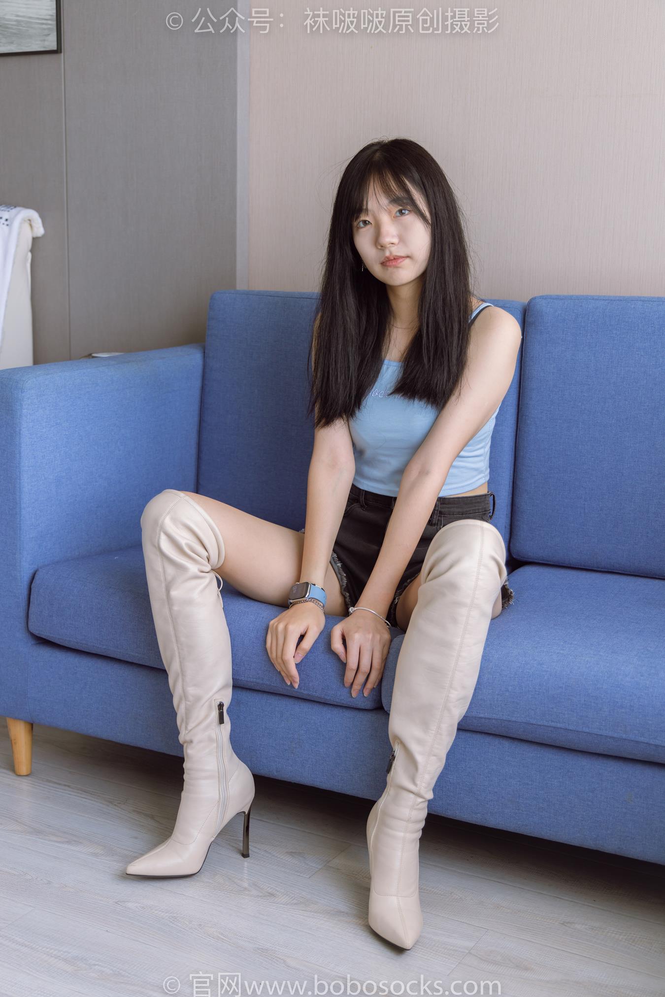 [BoBoSocks袜啵啵]NO.174 小甜豆-高跟长靴、白棉袜、裸足[178P/1V/6.44GB]