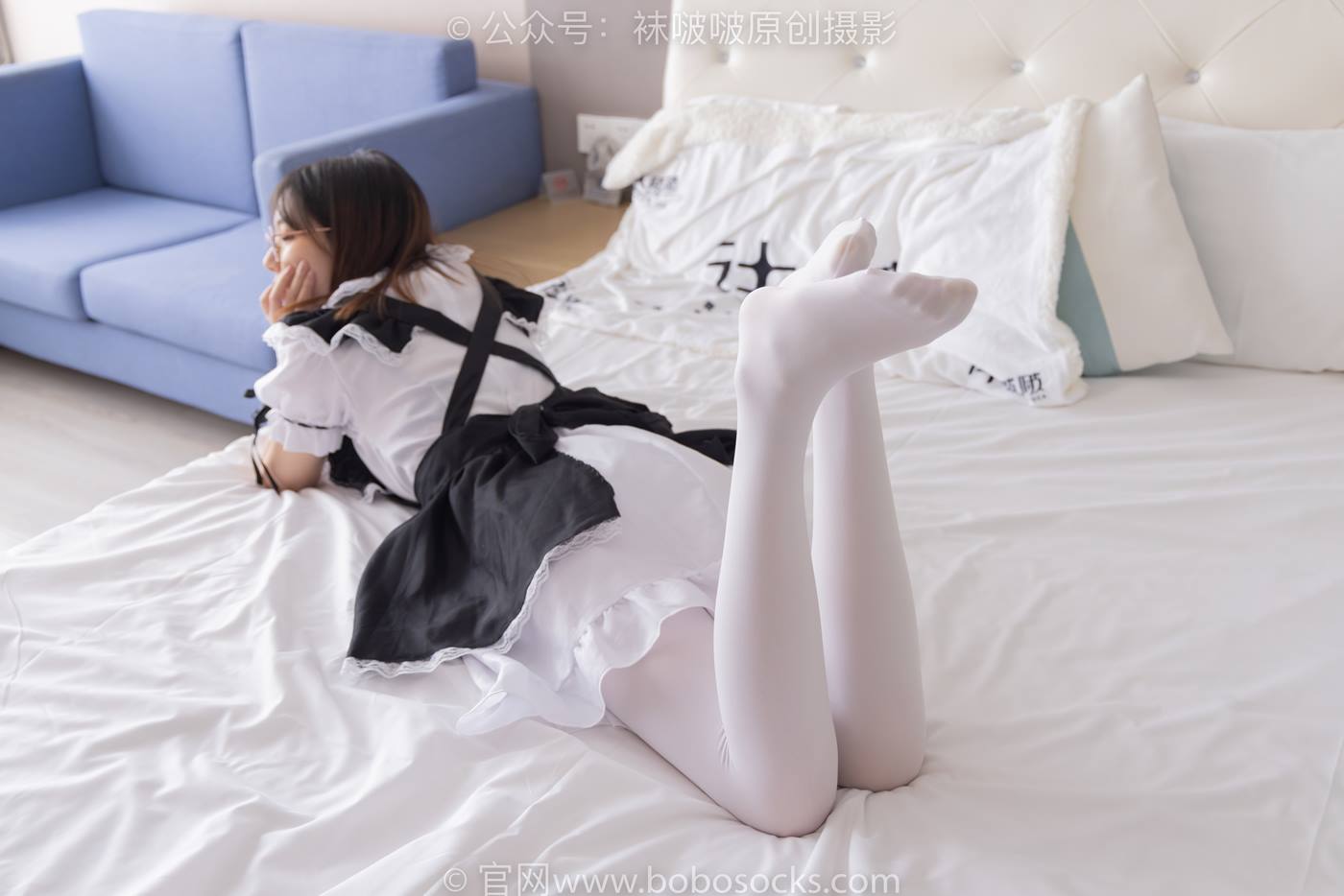 [BoBoSocks袜啵啵]NO.195 小甜豆-黑皮鞋、厚白丝、女仆装[135P/1V/5.56GB]