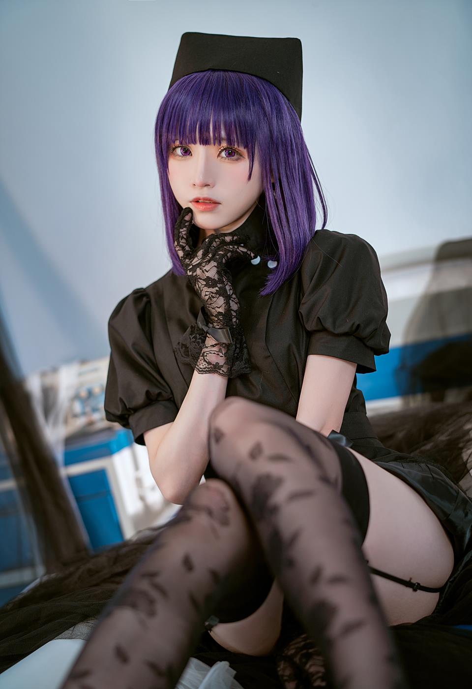 绮太郎Kitaro - 喜多川海梦 黑色护士 制服黑丝演绎[14P/102MB]