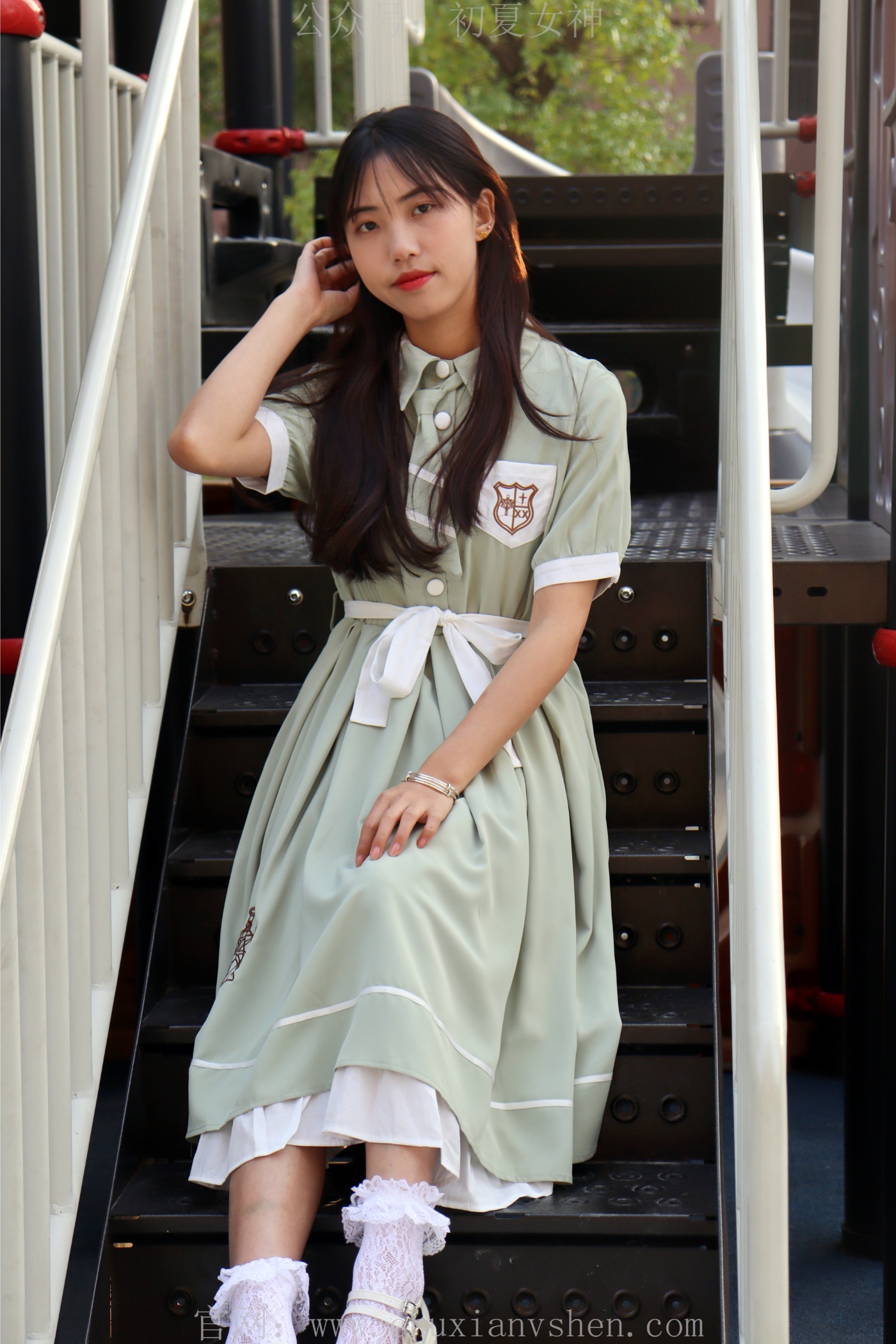 初夏女神 NO.002 雪糕 法式复古连衣裙搭36码白皮鞋[102P/1V/6.32GB]