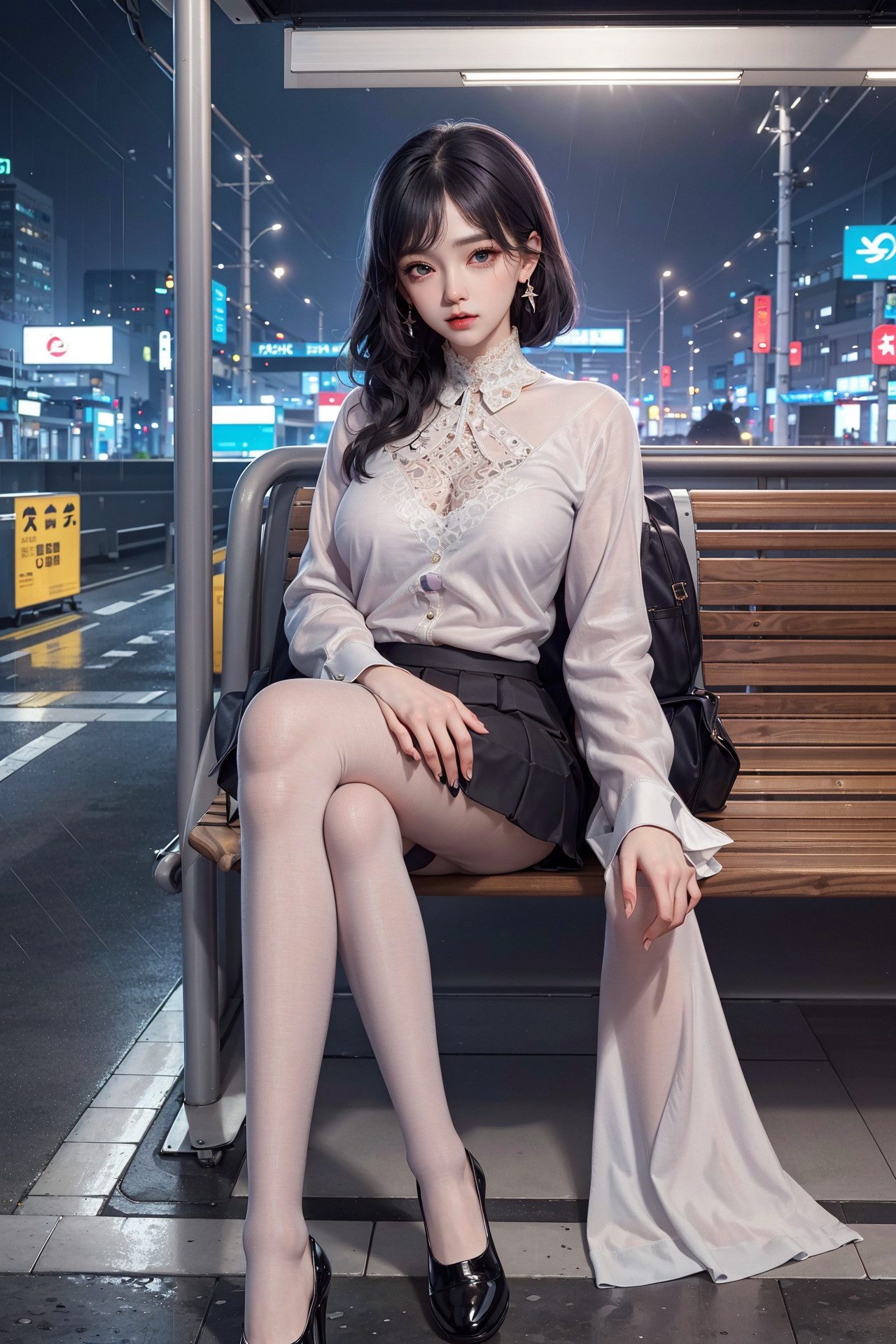 [[AI绘画] 051 黑白丝 电车 M腿 大摆诱姿[41P/112MB]