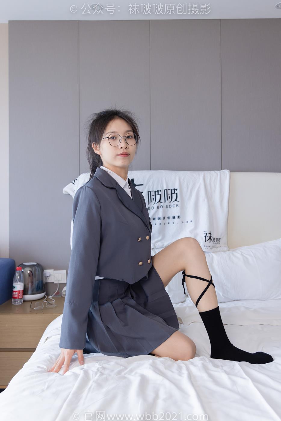 [BoBoSocks袜啵啵]NO.268 芝士-黑皮鞋、绑带黑棉袜、学院制服[140P/1V/5.93GB]