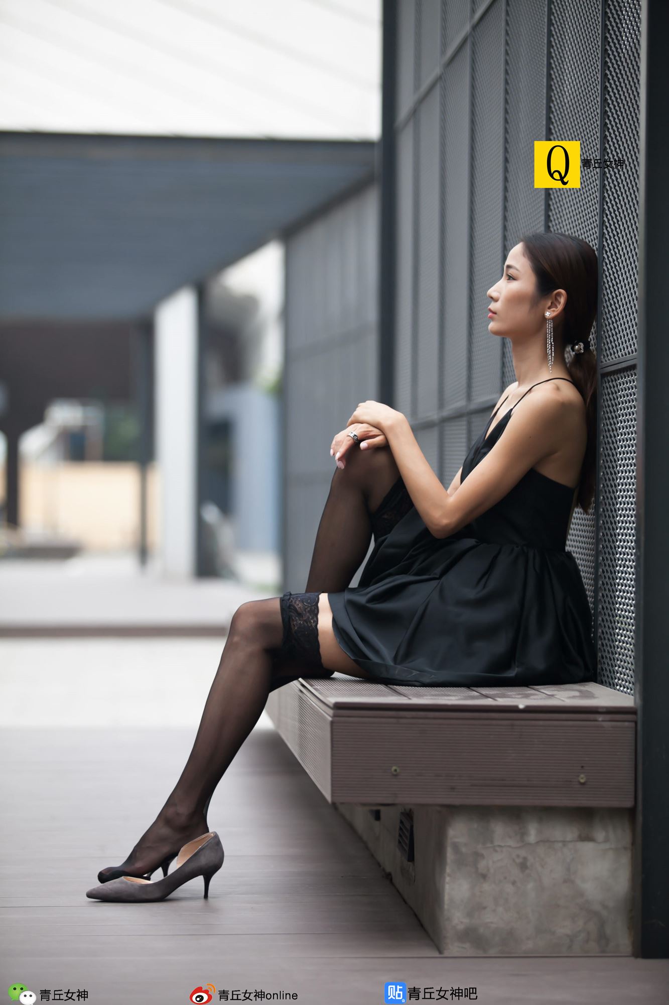 [青丘女神] NO.009 优雅的黑吊带裙 [99P/40.1MB]