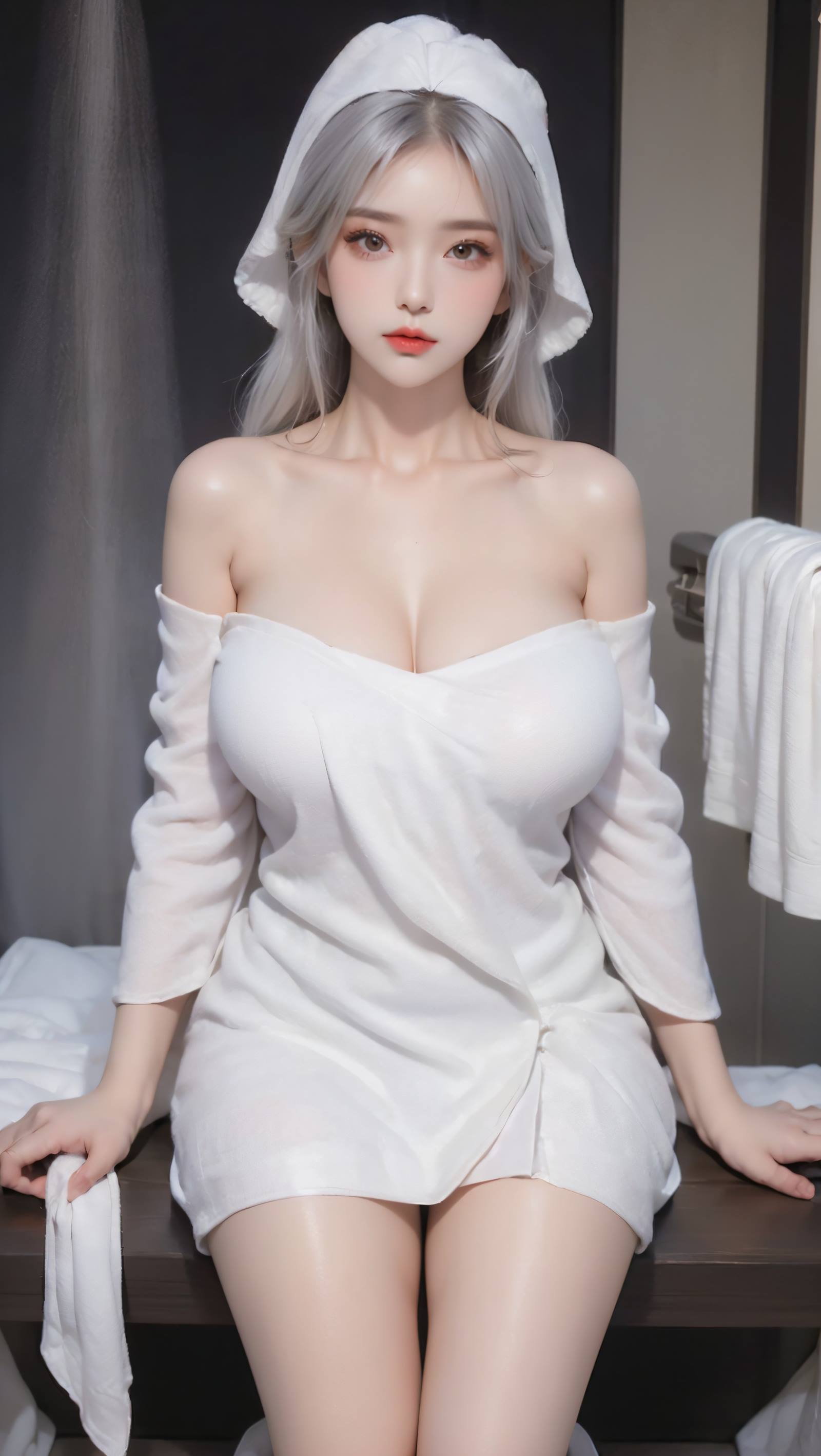 AI绘画 096 浴室少女 浴巾裹胸[49P/136MB]