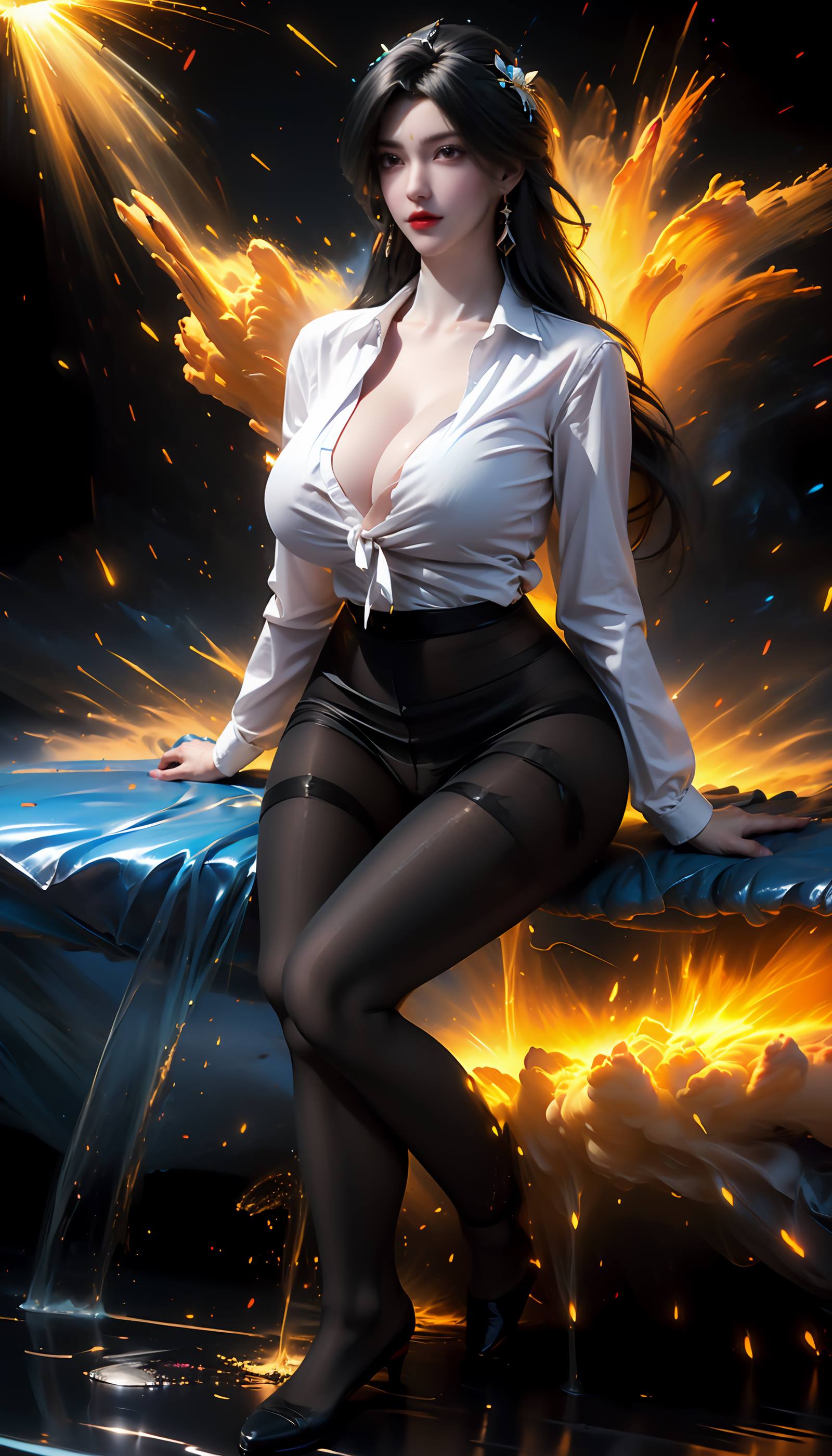 AI绘画 110 完美世界 柳神 黑丝衬衫[90P/440MB]