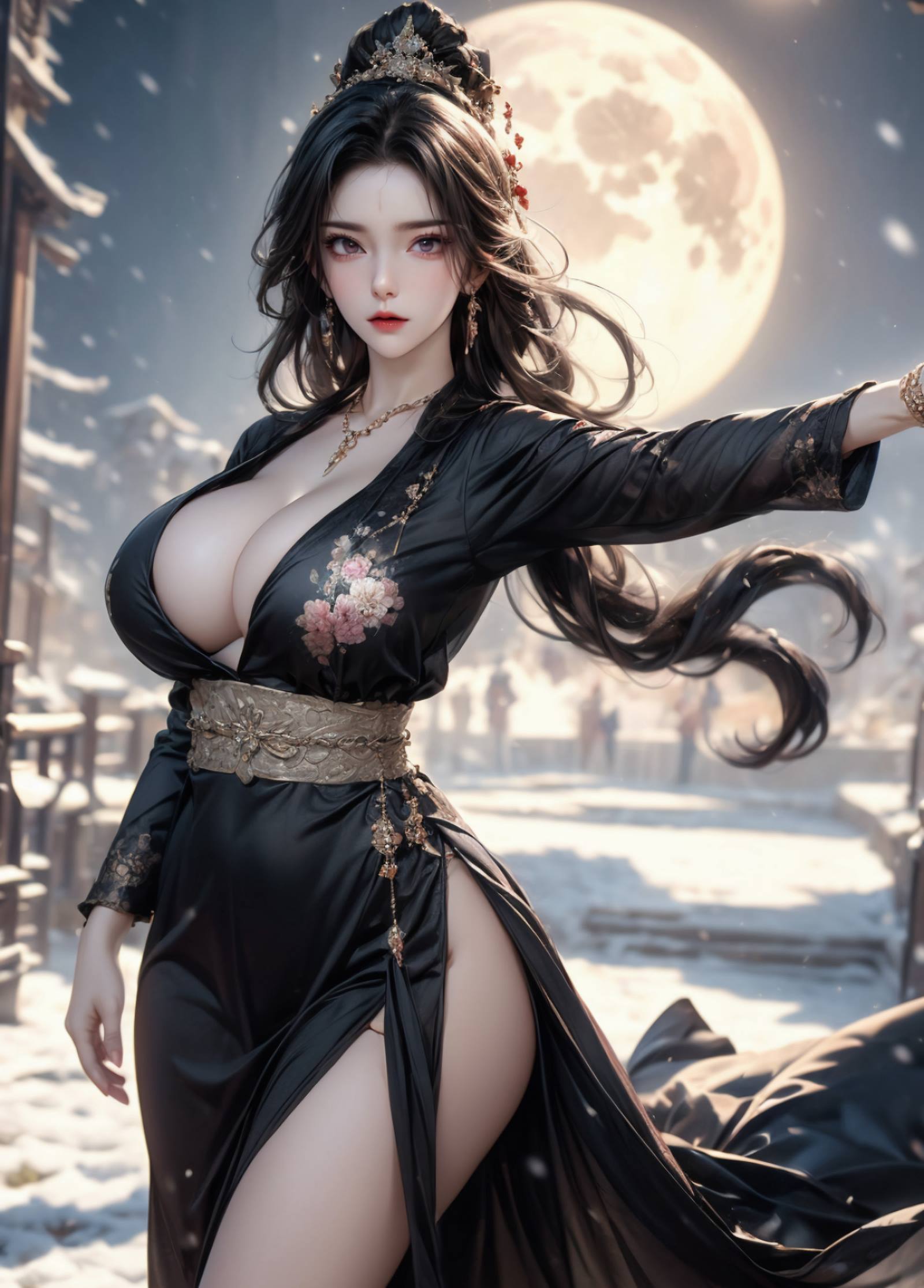 AI绘画 105 皇城贵妃-黑色衣裙[15P/58.4MB]