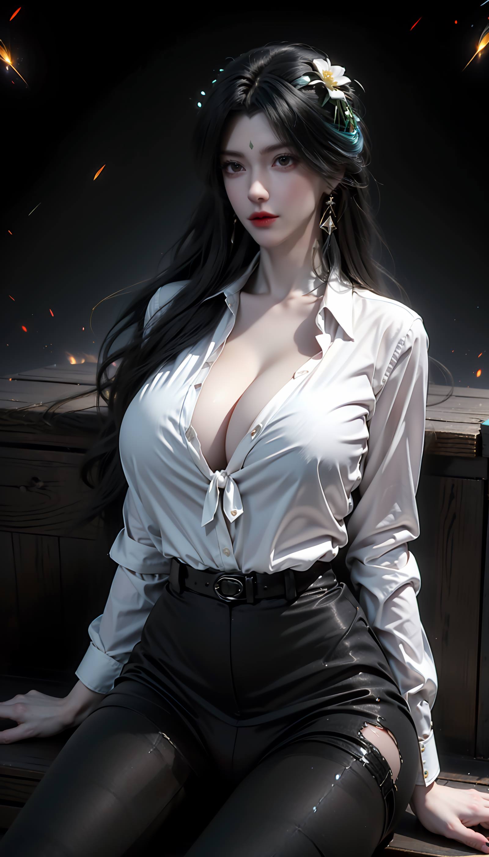 AI绘画 110 完美世界 柳神 黑丝衬衫[90P/440MB]