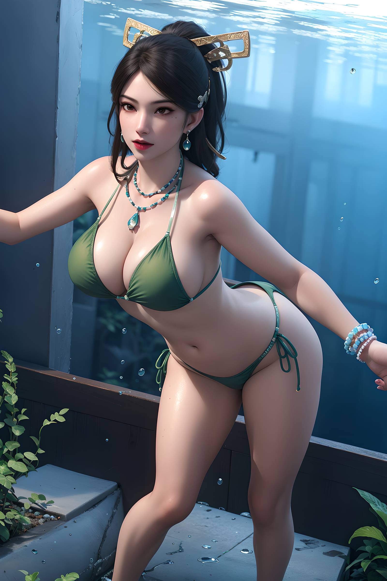 AI绘画 150 少年白马醉春风-温珞玉泳装[20P/466MB]