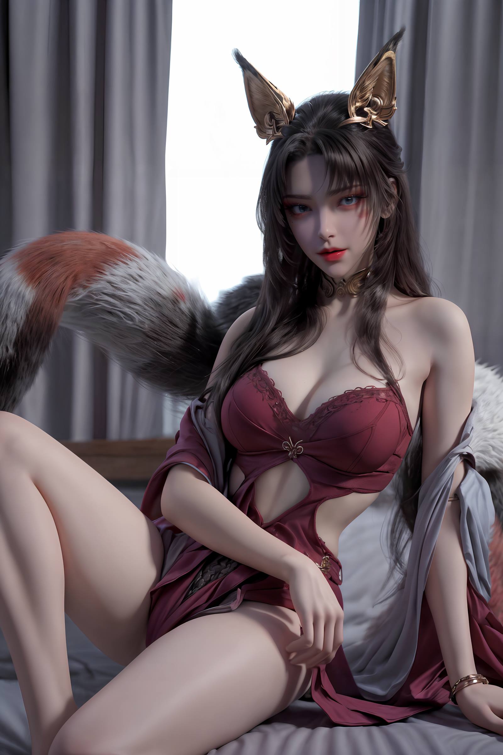 AI绘画 163 完美世界-天狐仙子 逼真狐尾[33P/110MB]