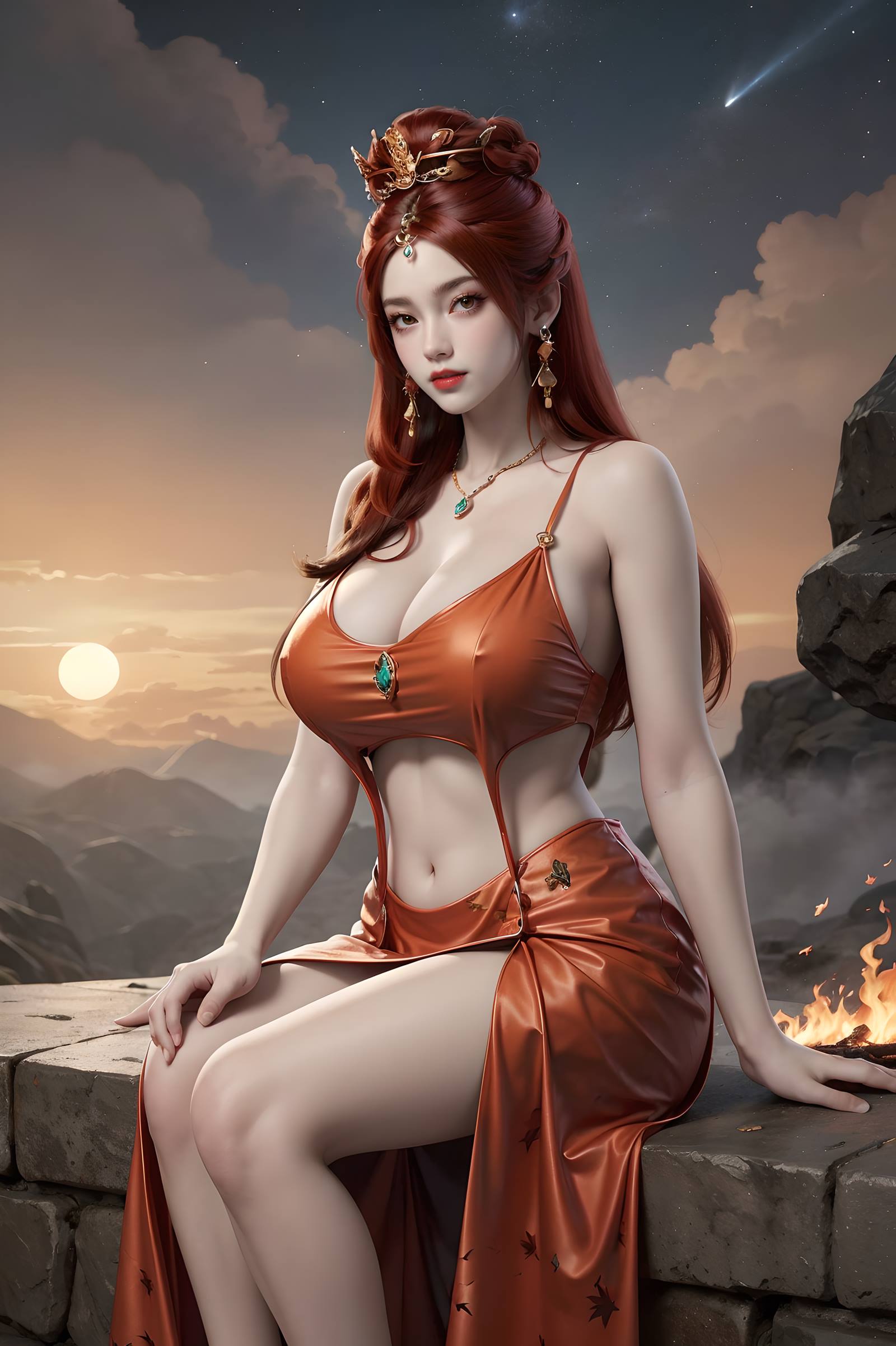 AI绘画 116 完美世界-曼珠沙华 户外红色礼服[116P/539MB]