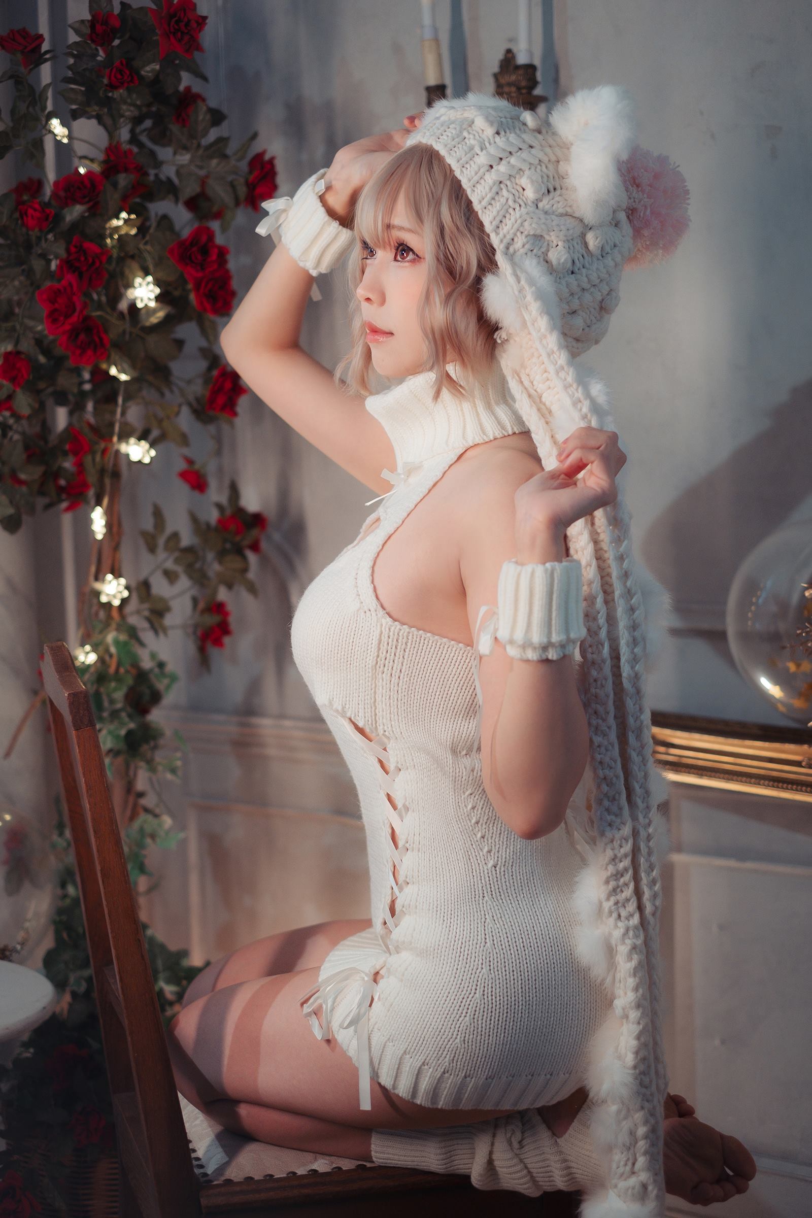 Ely_eee(ElyEE子) - 白色 KNITTING[52P/159MB]