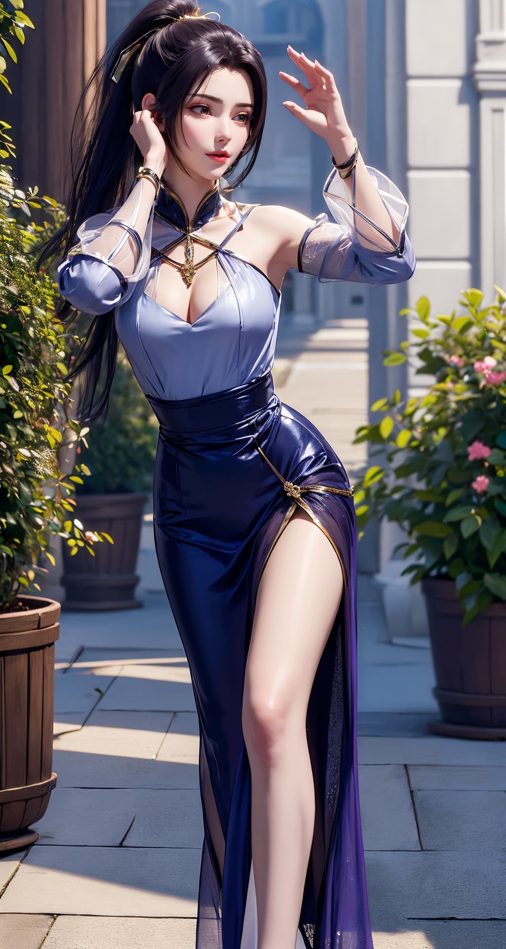 AI绘画 210 斗破苍穹-夭夜蓝色连衣裙[41P/110MB]