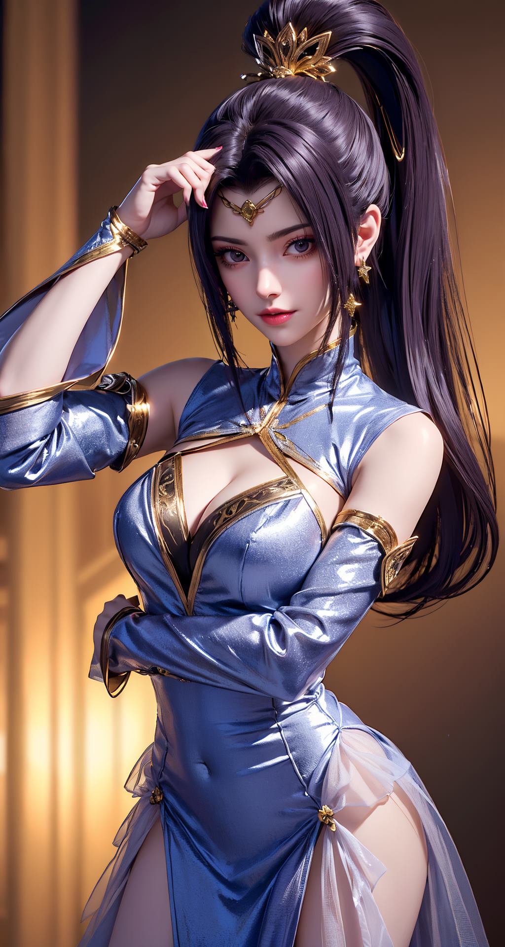 AI绘画 210 斗破苍穹-夭夜蓝色连衣裙[41P/110MB]