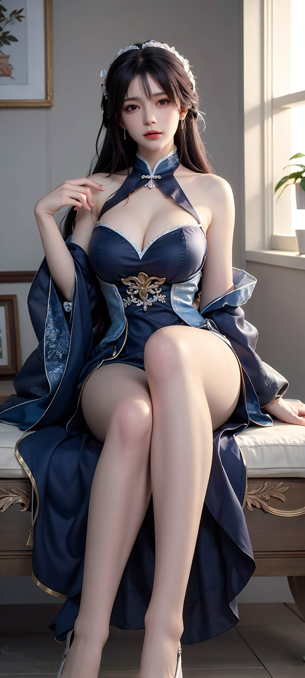 AI绘画 732 蓝色裙摆[80P/622M]