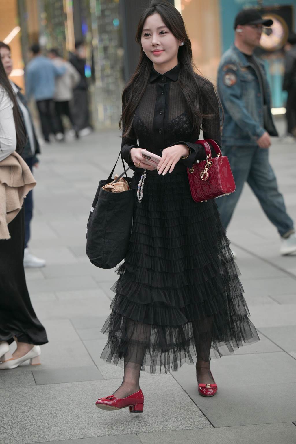 精选街拍作品 NO.6166 优雅黑色长裙[141P/440MB]