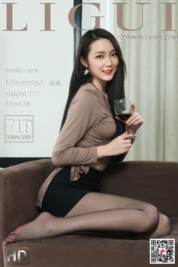 [Ligui丽柜] 2020.01.21《职场新秀 黑丝红酒杯》-淼淼 [72P/169MB]