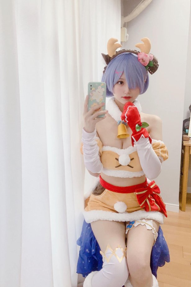 千阳(ちよ) - 雷姆圣诞驯鹿～[11P/35MB]