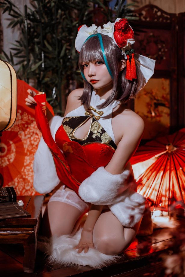 二佐Nisa - 碧蓝 柴郡旗袍[32P/591MB]