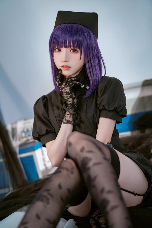 绮太郎Kitaro – 喜多川海梦 黑色护士 制服黑丝演绎[14P/102MB]