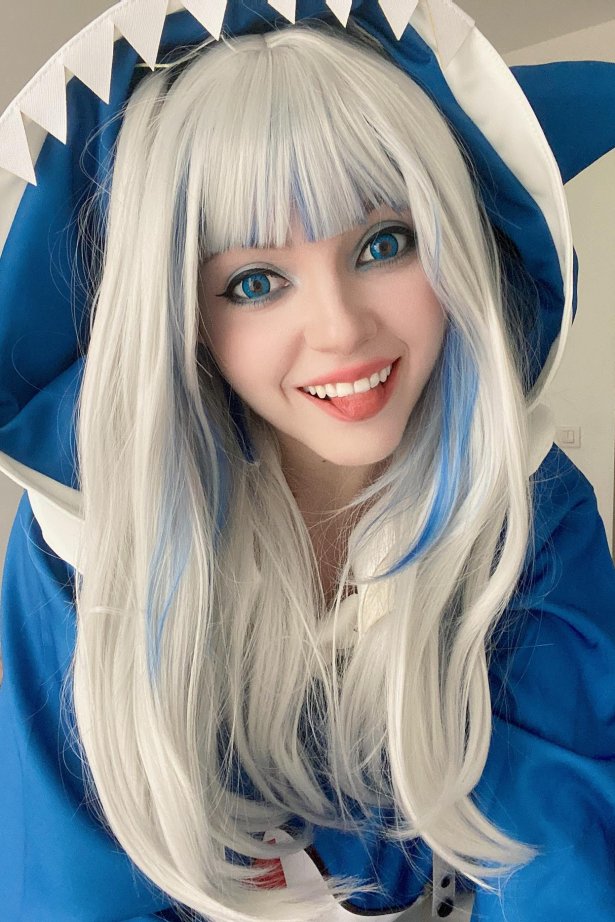 Olyashaa - Gawr Gura 白色渔网袜[50P/177MB]