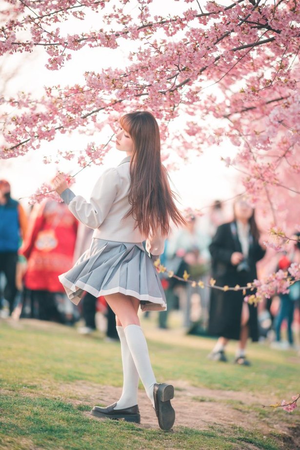 紫氯氯 - 樱花下的JK少女[18P/71MB]