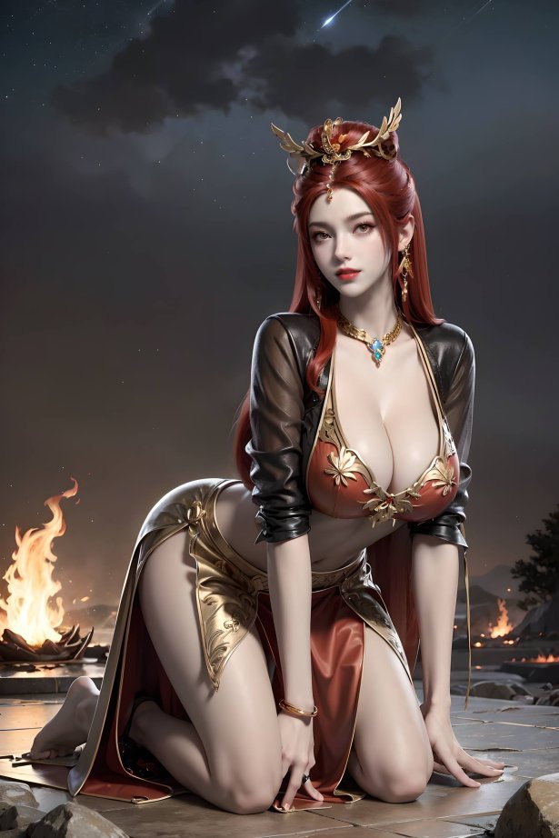 AI绘画 116 完美世界-曼珠沙华 户外红色礼服[116P/539MB]