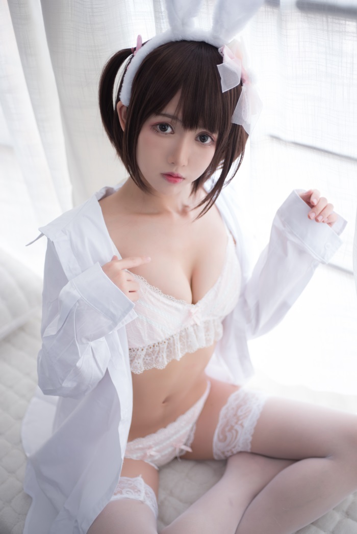 网红Coser@鳗鱼霏儿 – 兽耳 白色蕾丝情趣 [17P/172MB]